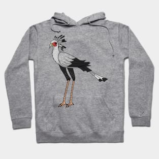 Secretary bird cartoon illustration Hoodie